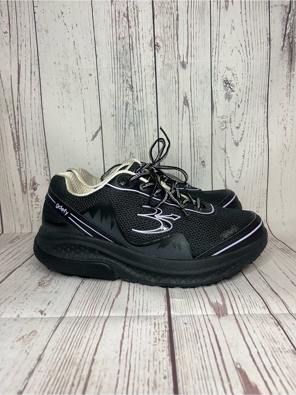 Gravity Defyer Mighty Walk Black Lilac Shoes Sneakers Women’s 8.5